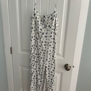 H&M Floral White and Blue Women's Dress
